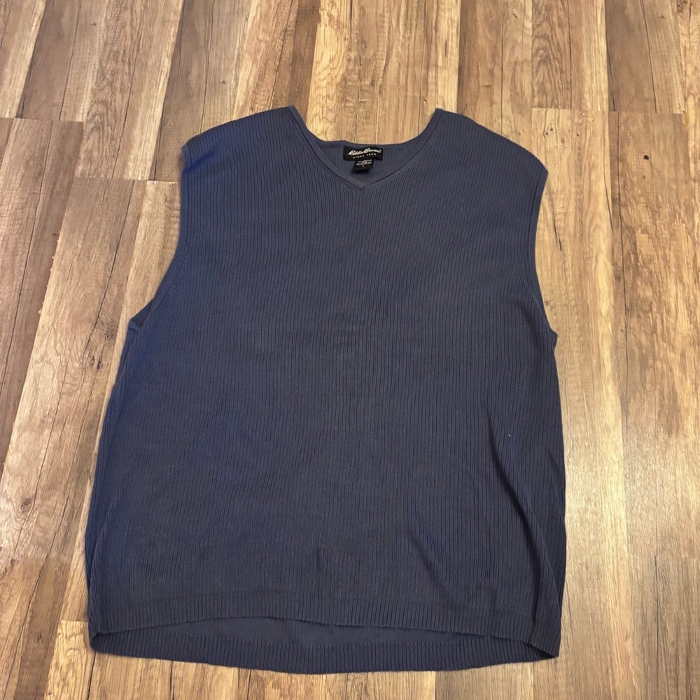 Eddie Bauer Slate Blue V-Neck Knit Top